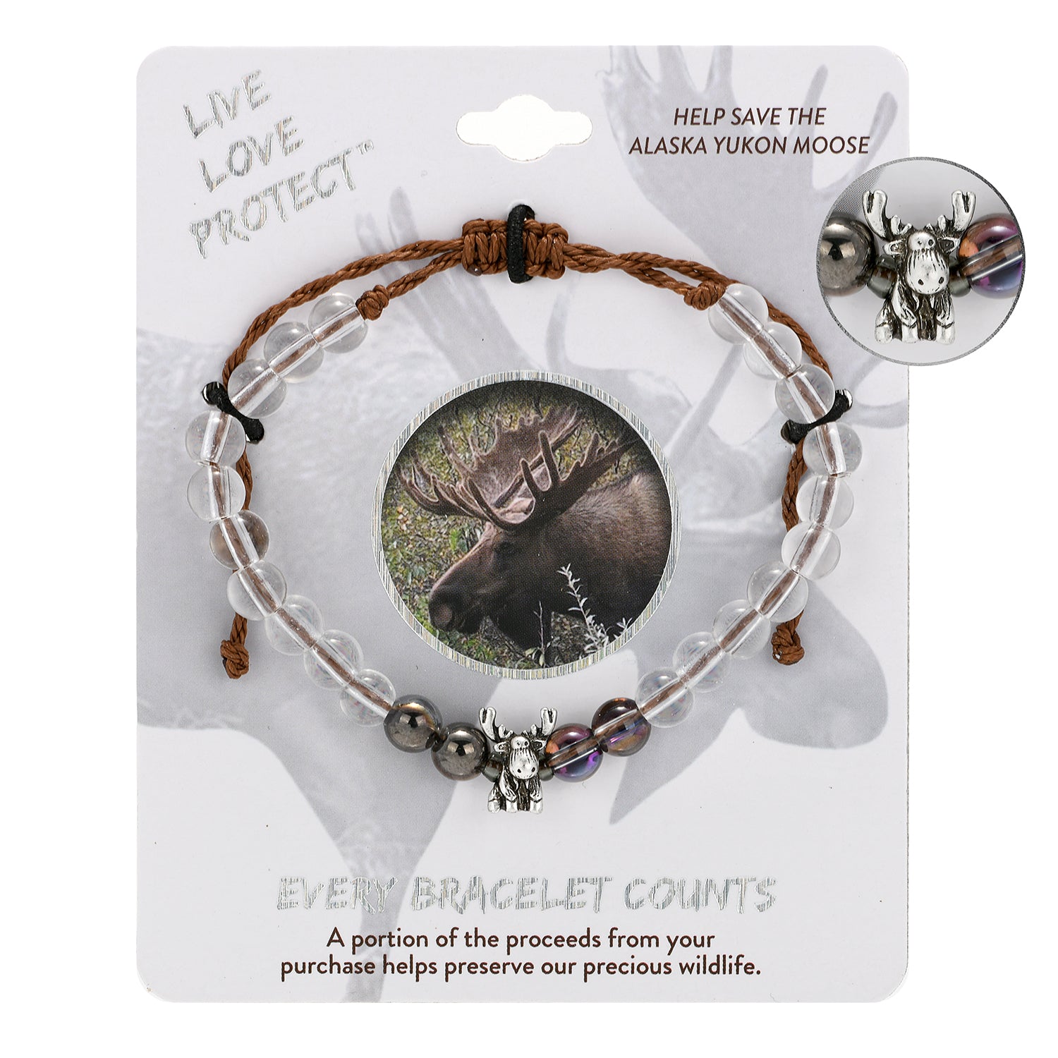 Wholesale Live Love Protect Bracelets | Moose Conservation Jewelry