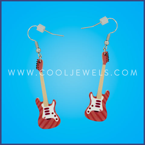 FISH HOOK EARRING WITH GUITAR PENDANTS