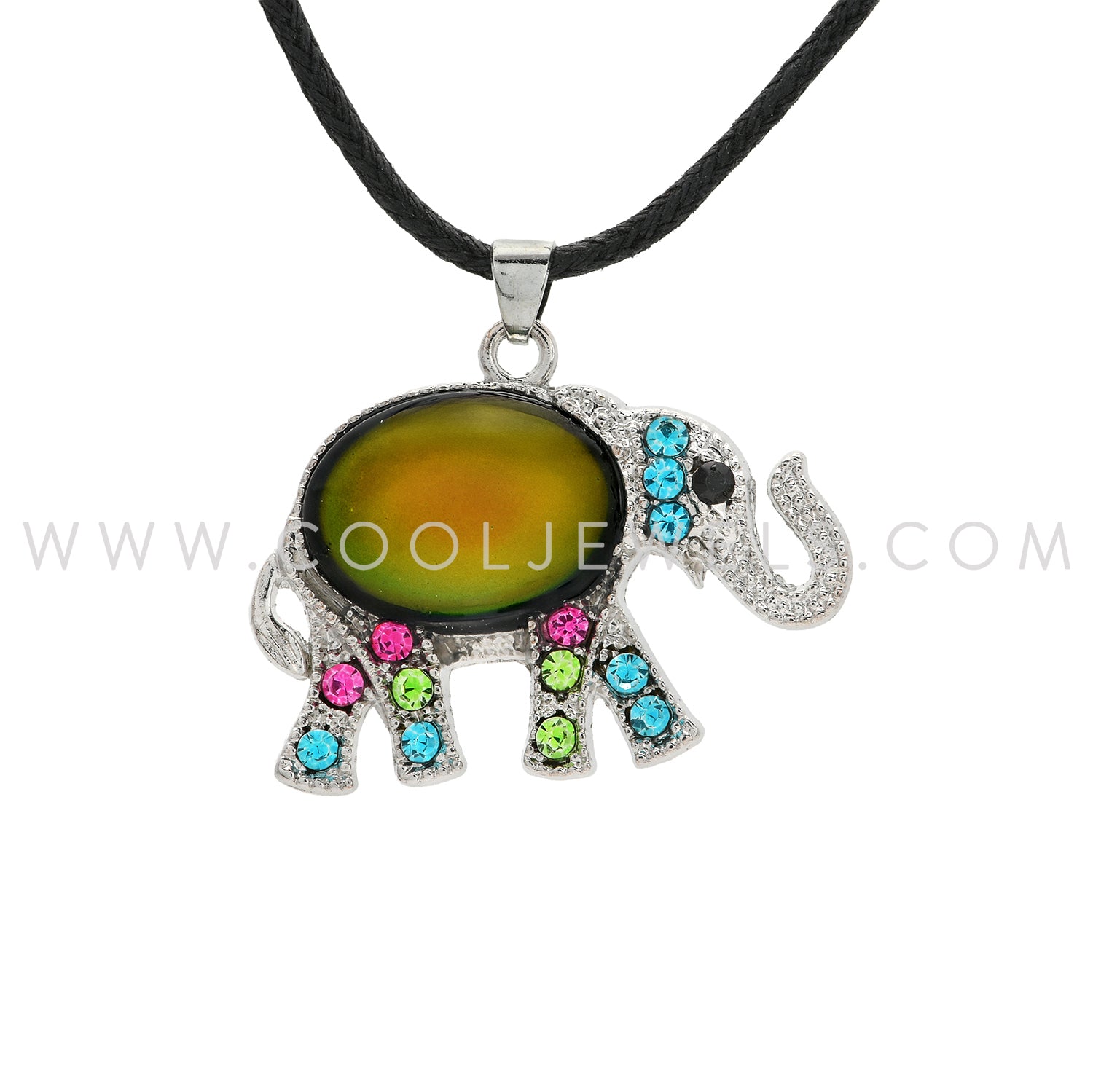 Pendentif éléphant En Strass Multicolore - Breloque Glamour, Neuf Sans Emballage