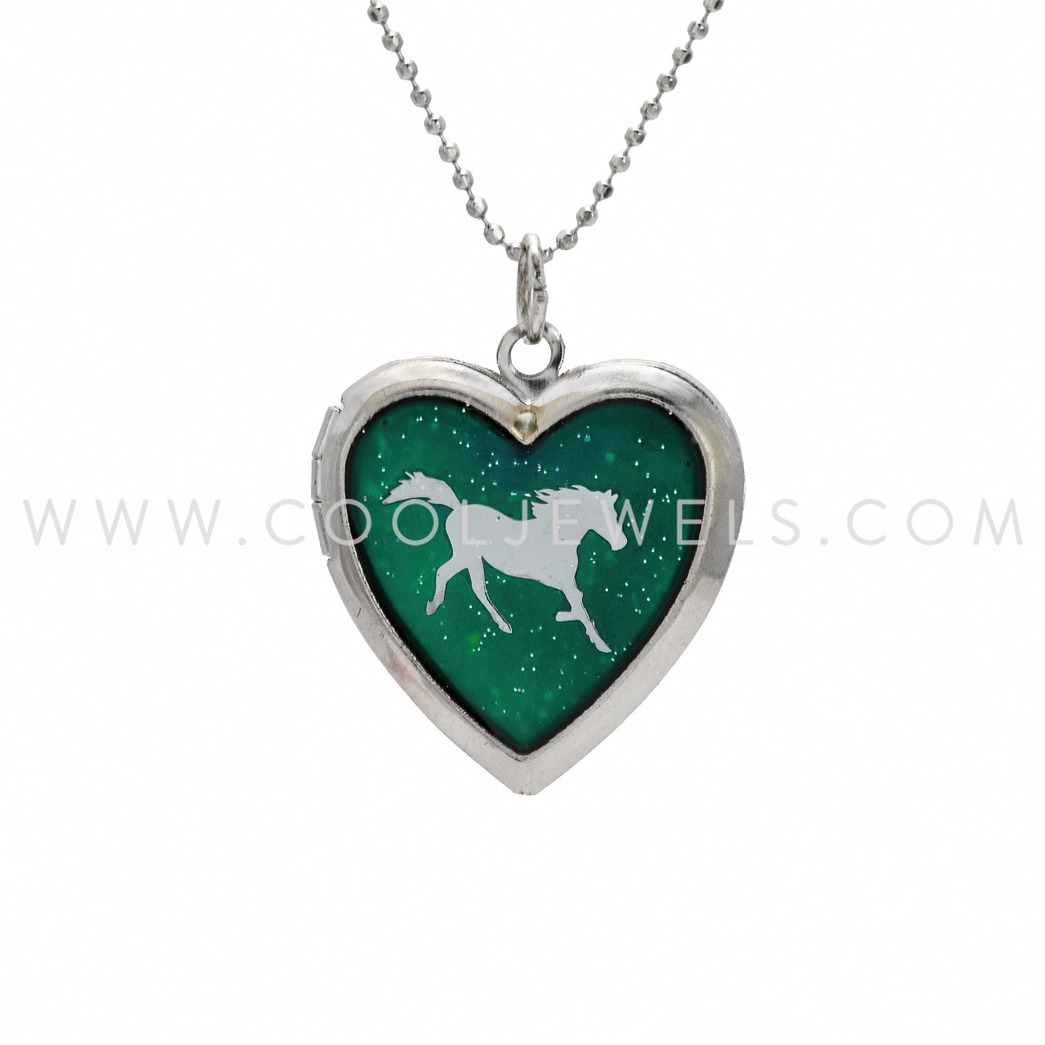 Glitter Mood Horse Heart-Shaped Locket Necklaces – Cool Jewels