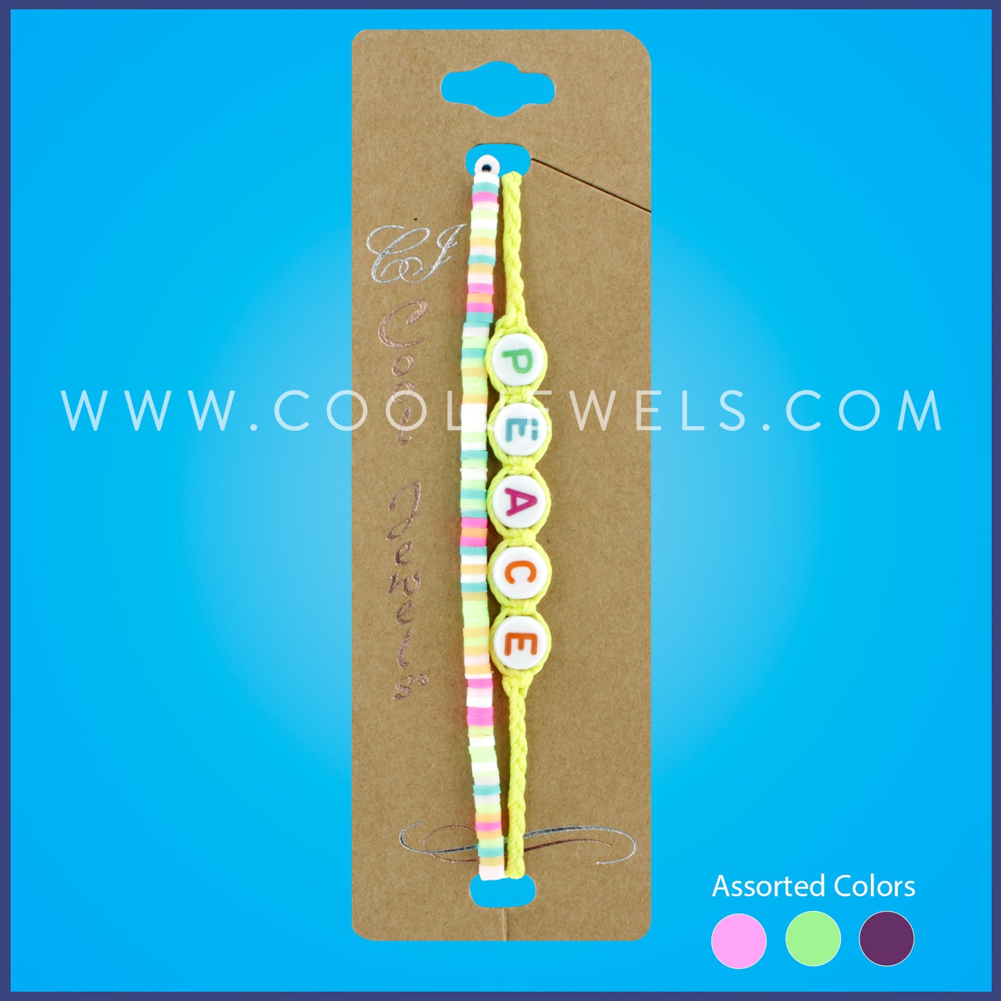 (SET OF 2) BRAIDED CORD BRACELET AND STRING BRACELET WITH WORDS