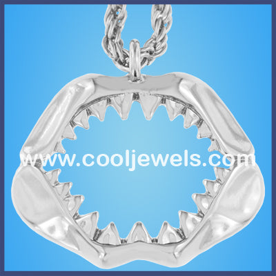 Silver Shark Jaw Necklaces