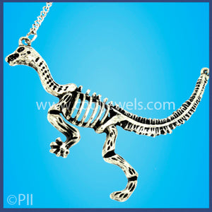 Dinosaur Skeleton Pendant Silver Necklaces
