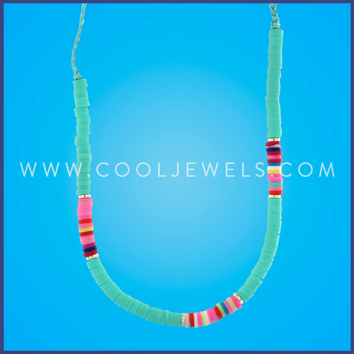 SLIDER BRAIDED CORD NECKLACE WITH FIMO - ASSORTED