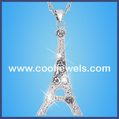 Rhinestone Eiffel Tower Necklace