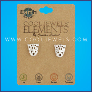 Cool Jewels® Elements® by Candace Lauren® Matte Silver Cheetah Post Earrings