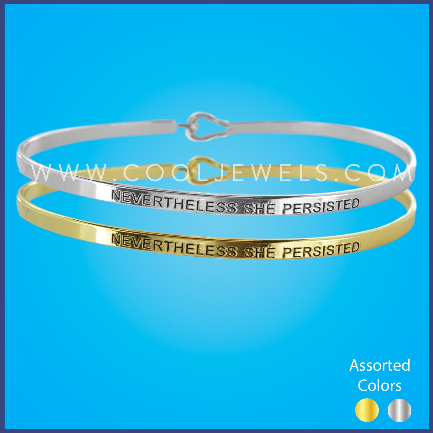 BANGLE BR W/ "NEVERTHELESS SHE PERSISTED" CARDED - ASS'T
