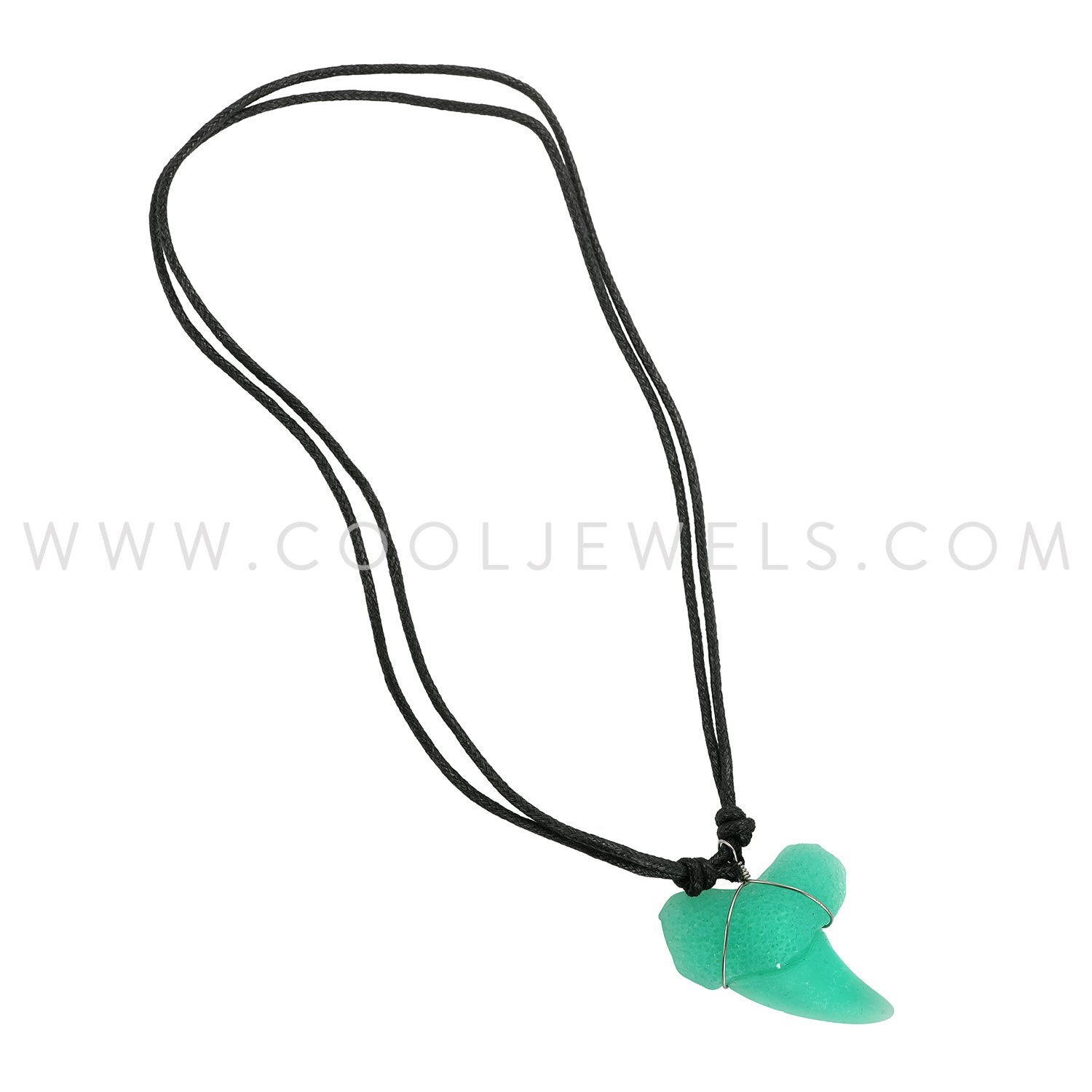 Blue Glow in the Dark Tooth Necklaces | Wholesale Blue Glow in the