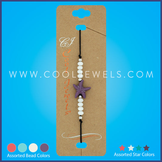 Assorted Starfish & Colored Beads Bracelet
