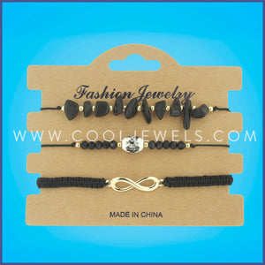 Set of 3 Slider Bracelets, Carded
