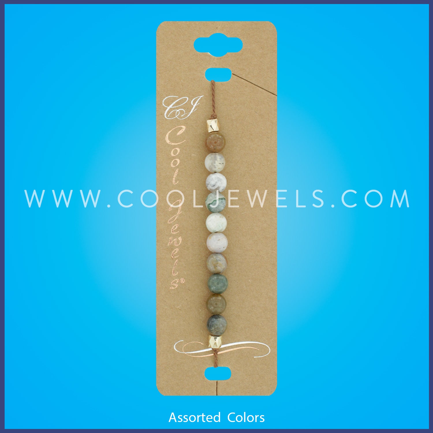 SLIDER BRACELET WITH COLORED STONE BEADS