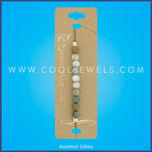 SLIDER BRACELET WITH COLORED STONE BEADS