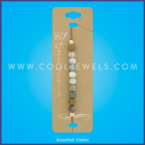 SLIDER BRACELET WITH COLORED STONE BEADS