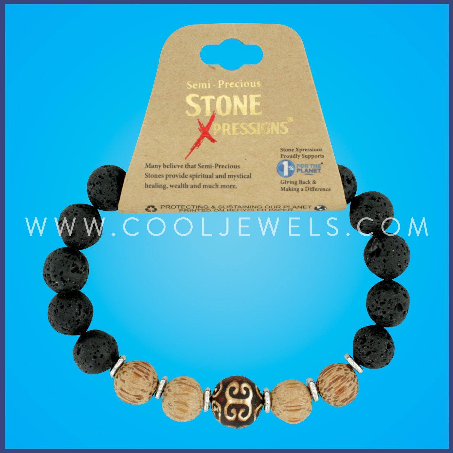 DOUBLE ELASTIC STRETCH BEADED BRACELET