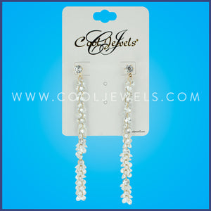 AF - LONG POST EARRINGS WITH RHINESTONE CLUSTERS