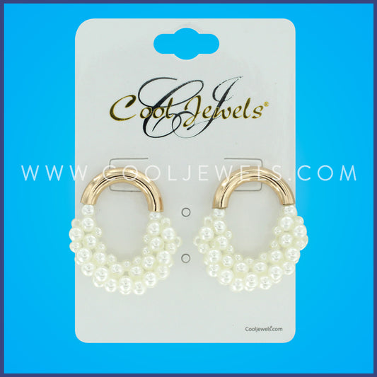 AF - GOLD POST EARRING WITH PEARL BEADS