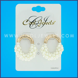 AF - GOLD POST EARRING WITH PEARL BEADS