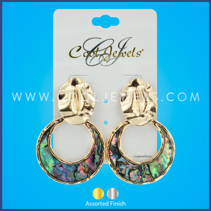 AF - GOLD POST EARRING WITH PAUA SHELL HOOP