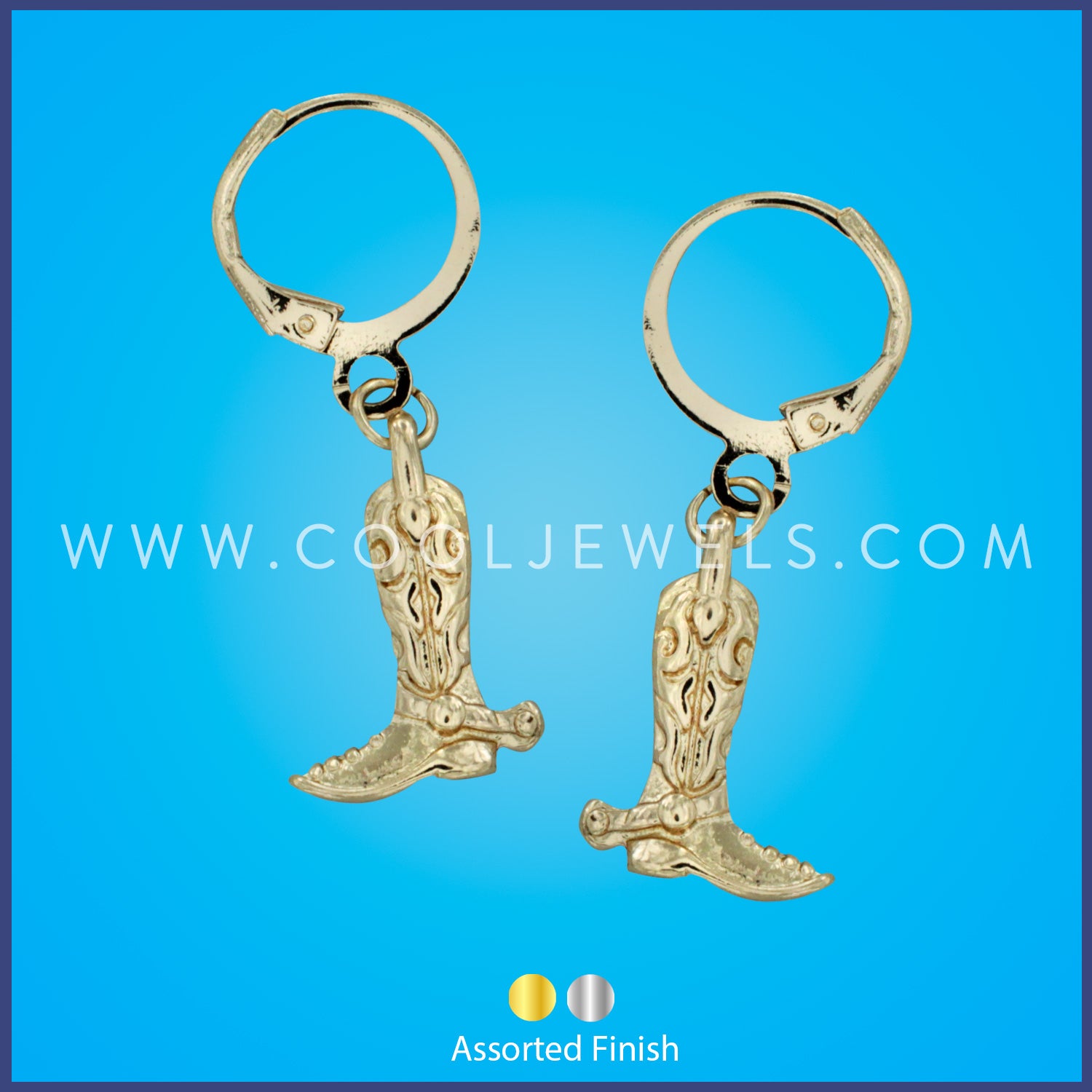 HUGGIE HOOP EARRING WITH BOOTS PENDANTS - ASSORTED