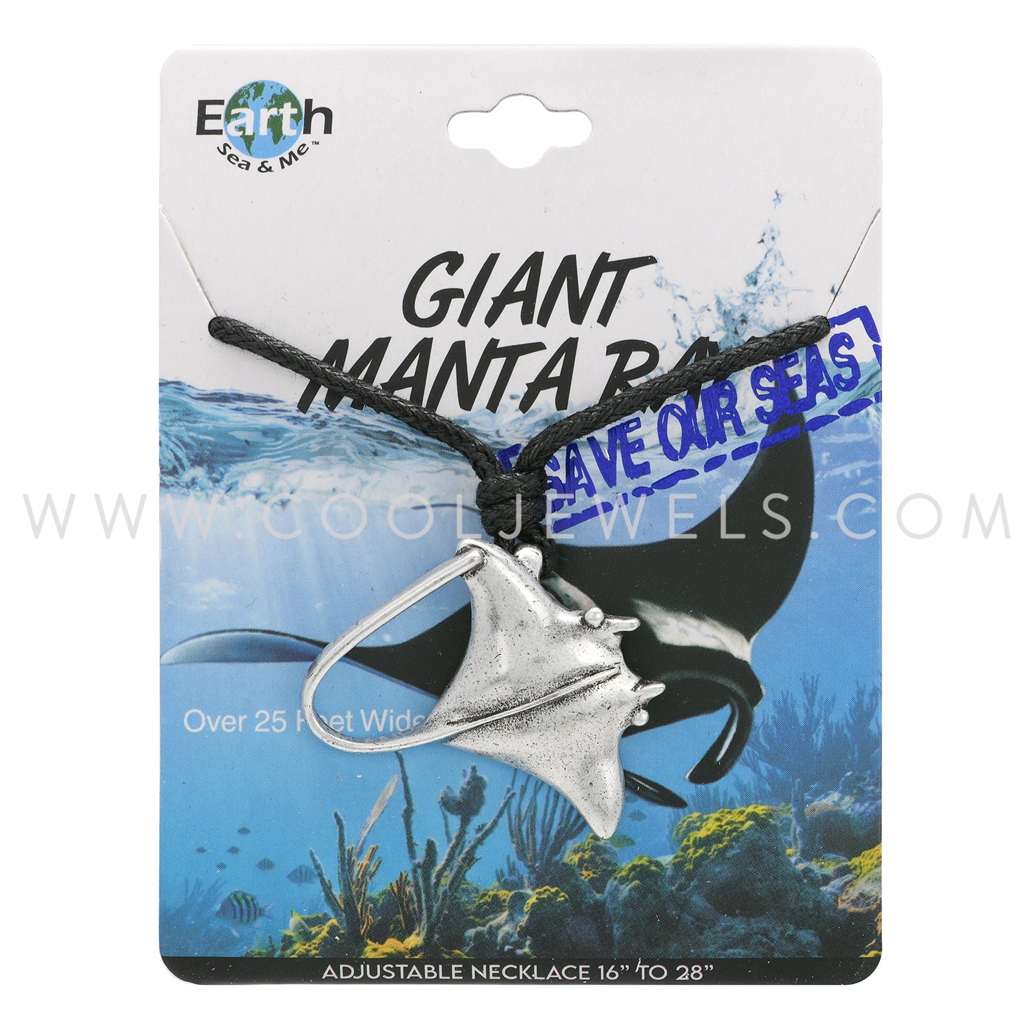 Earth, Sea & Me Giant Manta Ray Slider Cord Necklace – Cool Jewels