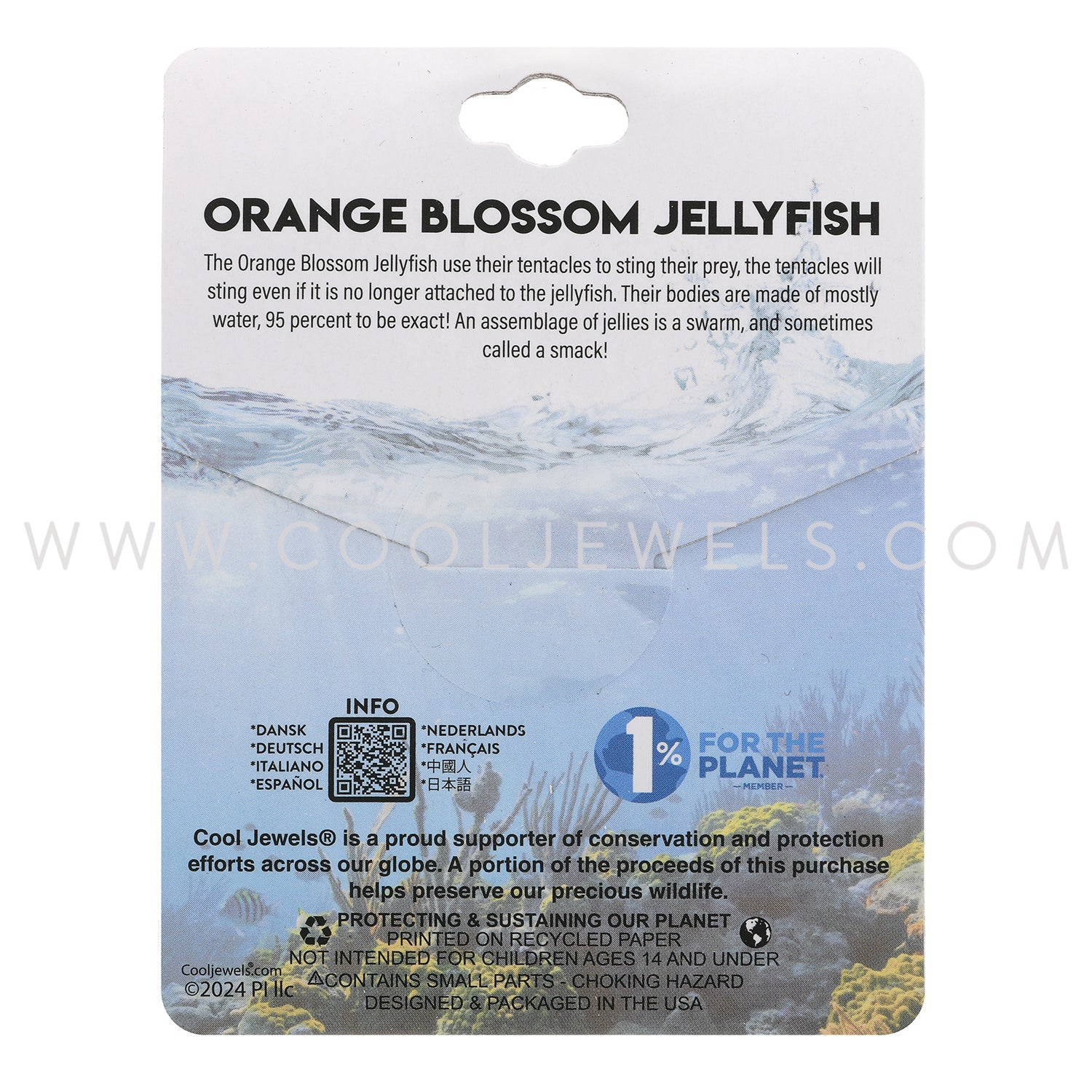 Earth, Sea & Me Orange Blossom Jellyfish Slider Cord Necklace