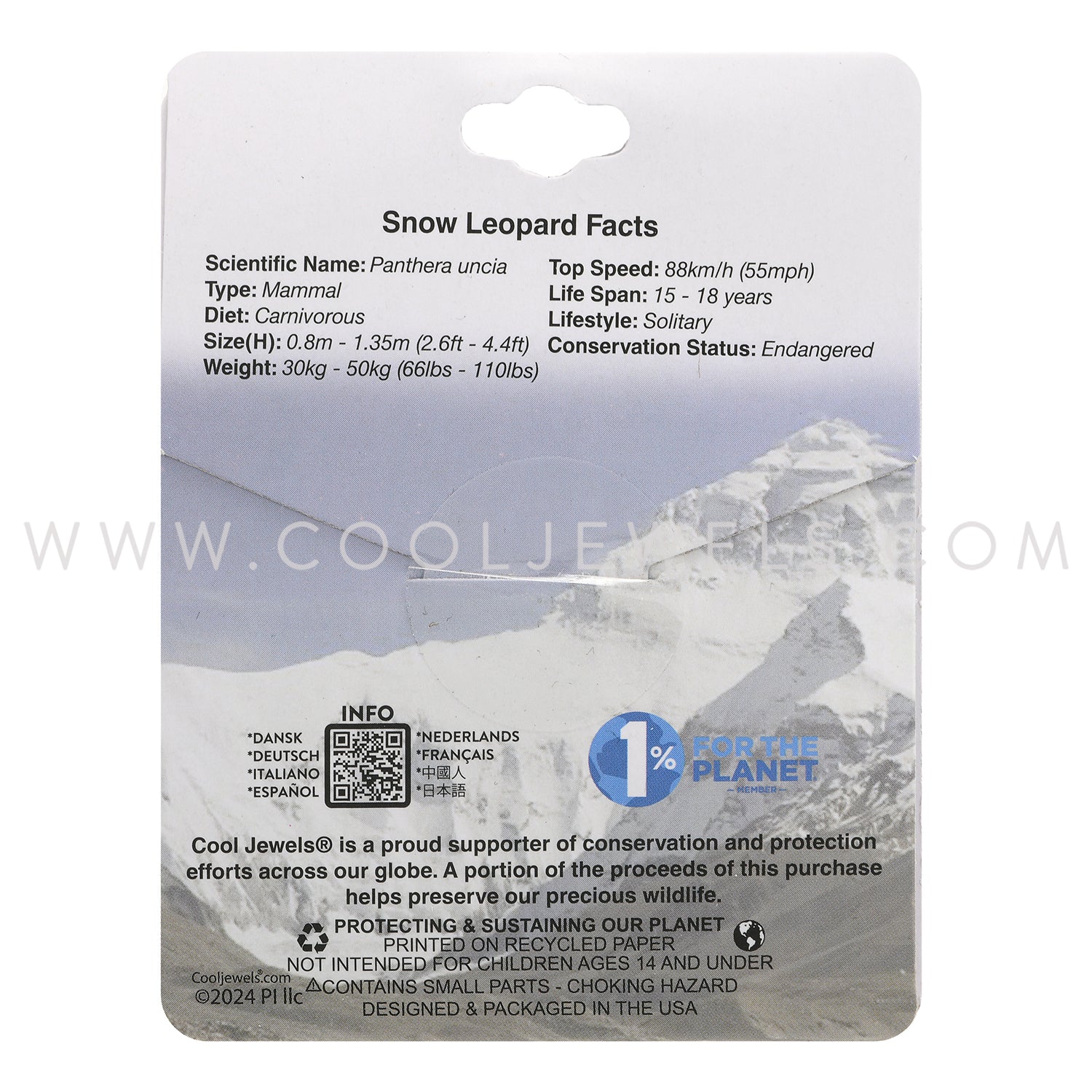 Nature's Threatened Creatures Snow Leopard Necklace – Cool Jewels