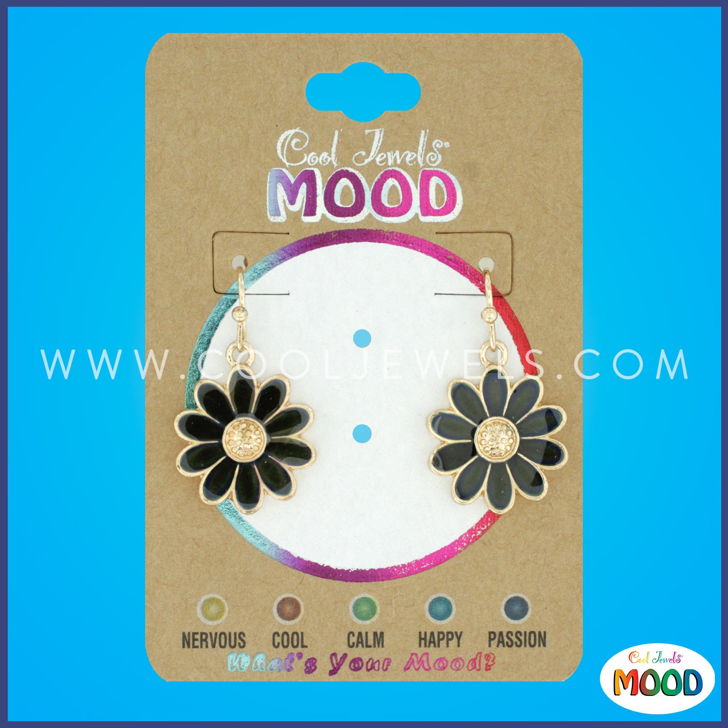 GOLD EARRING WITH MOOD DAISY