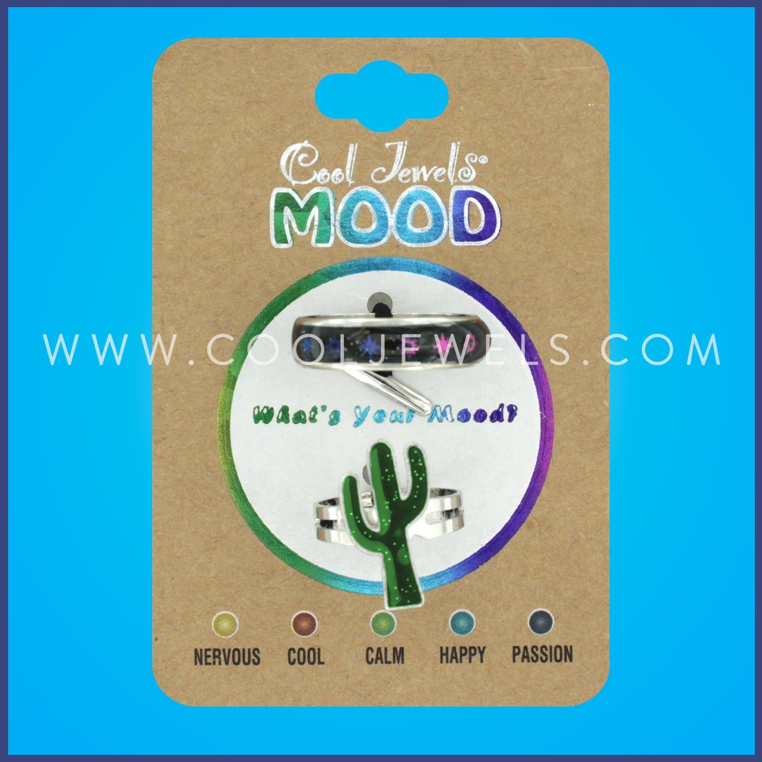 (SET OF 2) MOOD SUN BAND & CACTUS RING - CARDED