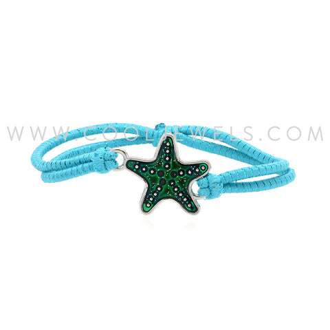 ELASTIC STRETCH BRACELET ANKLET WITH GLITTER MOOD STARFISH PENDANT  - ASSORTED