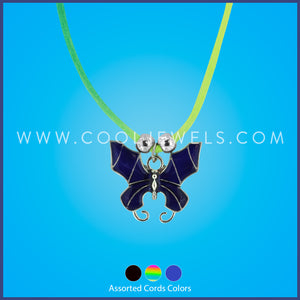 CORD NECKLACE WITH MOOD BUTTERFLY CARDED - ASSORTED