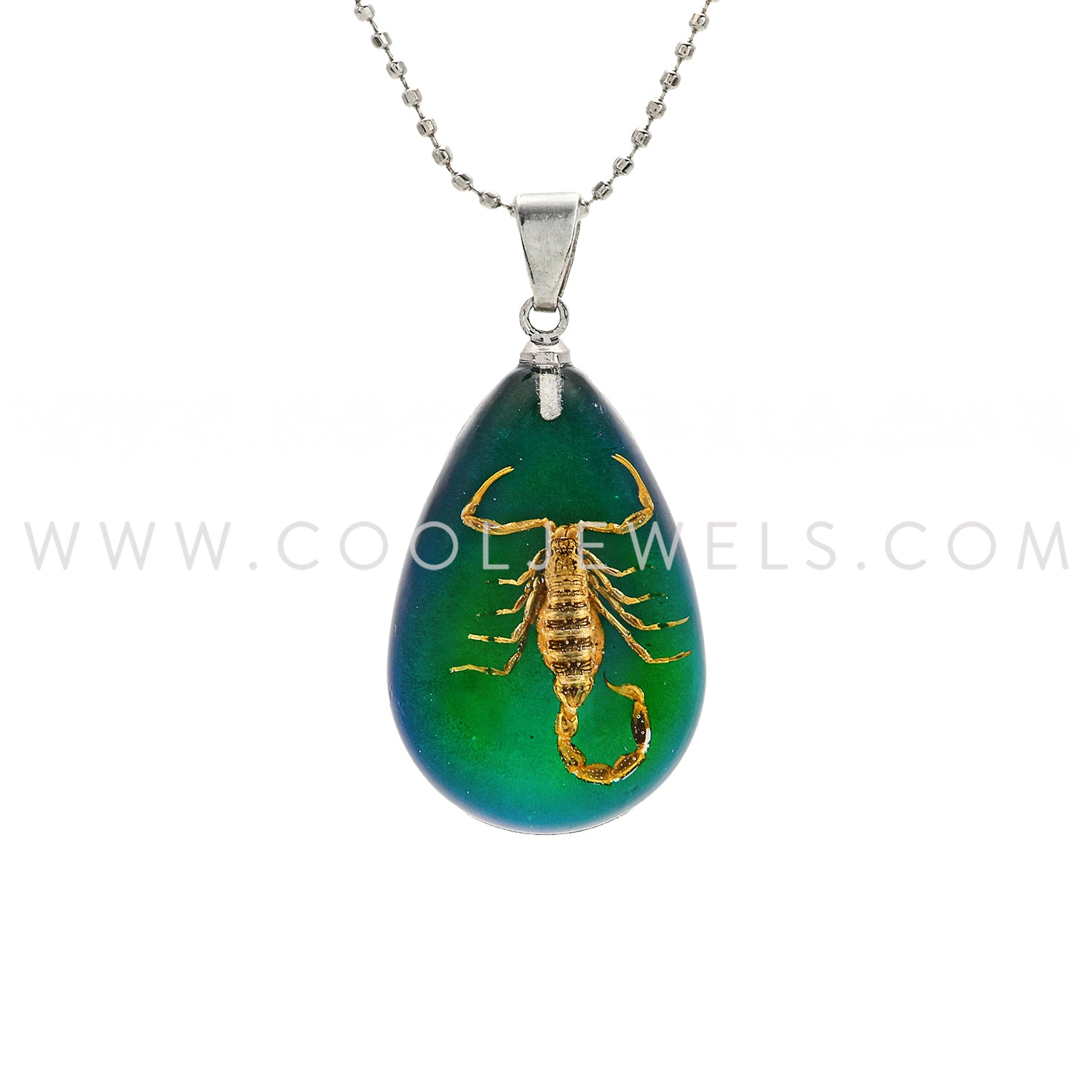 Resin Amber Mood Teardrop Scorpion Necklaces | Wholesale Resin
