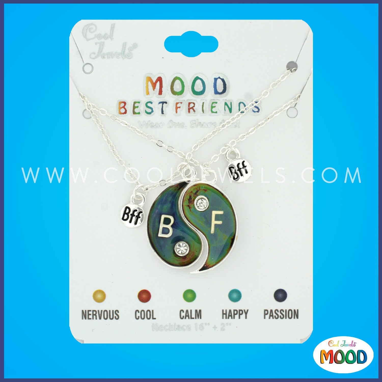 (SET OF 2) LINK CHAIN NECKLACE WITH MOOD YING YANG