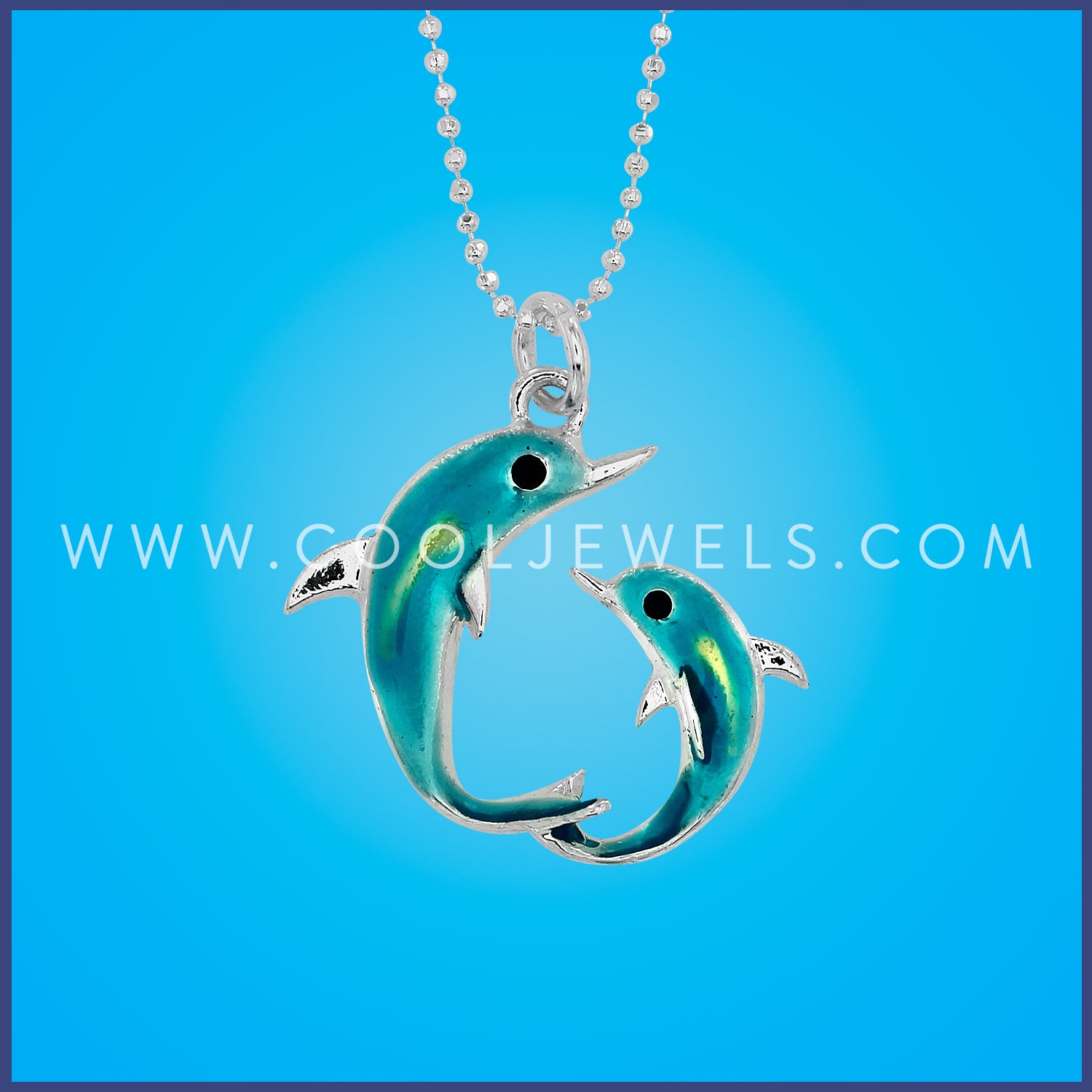 Double Dolphin Turquoise Necklace