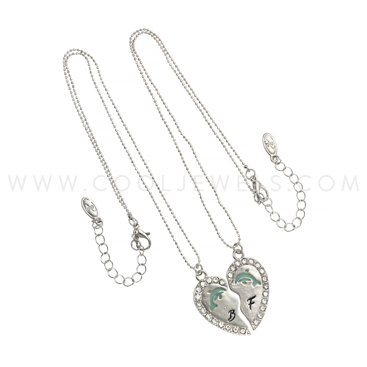 Dolphin Rhinestone Best Friends Necklace (2 Piece Set) | Wholesale