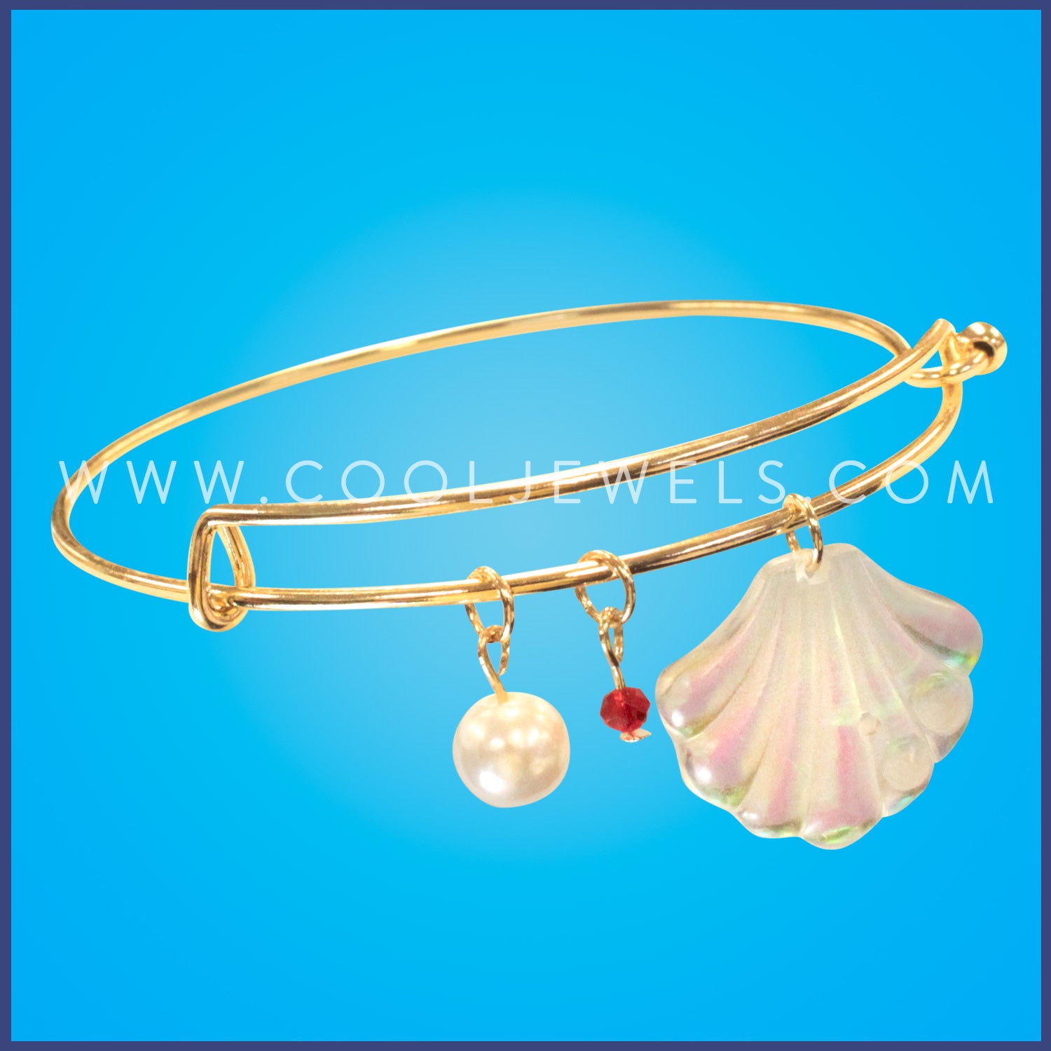 Colored Shell and Beads Wire Bracelet