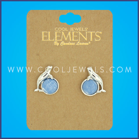 POST EARRINGS WITH BELUGA WHALE PENDANT