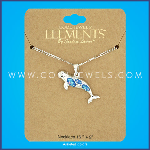 CHAIN NECKLACE WITH BELUGA WHALE PENDANT - ASSORTED COLORS