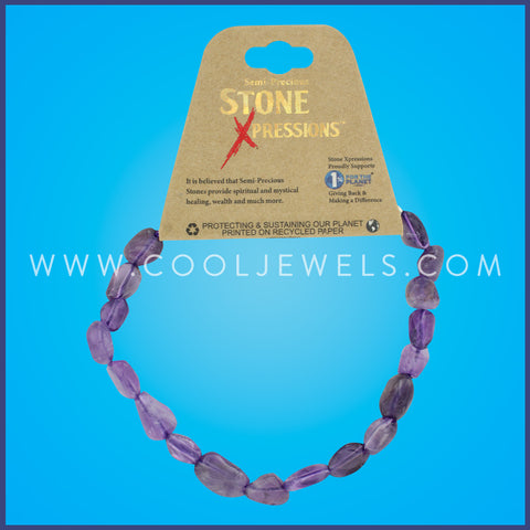 AMETHYST STONE BEADED BRACELET
