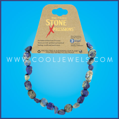 LAPIZ LAZULI STONE BEADED BRACELET