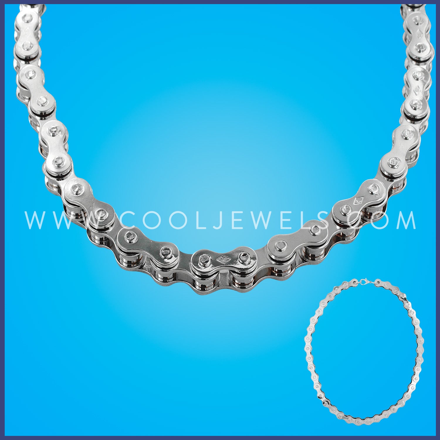 SILVER BICYCLE CHAIN NECKLACE - ASSORTED