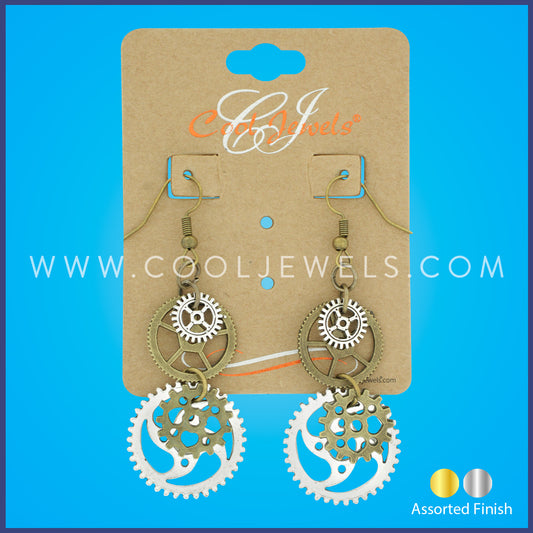 FISH HOOK STEAMPUNK EARRINGS