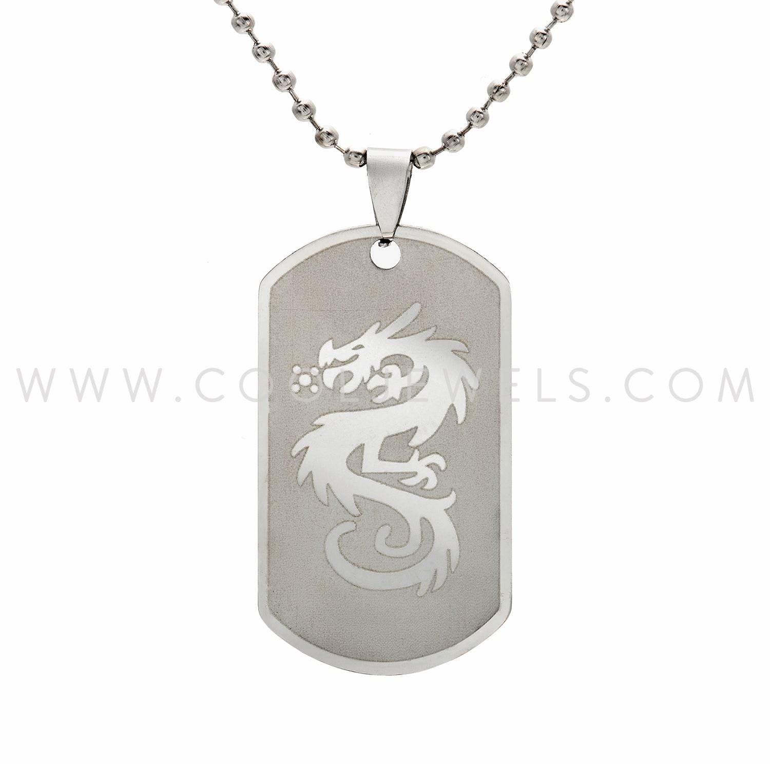 Stainless Steel Dragon Dog Tag Necklaces | Wholesale Stainless