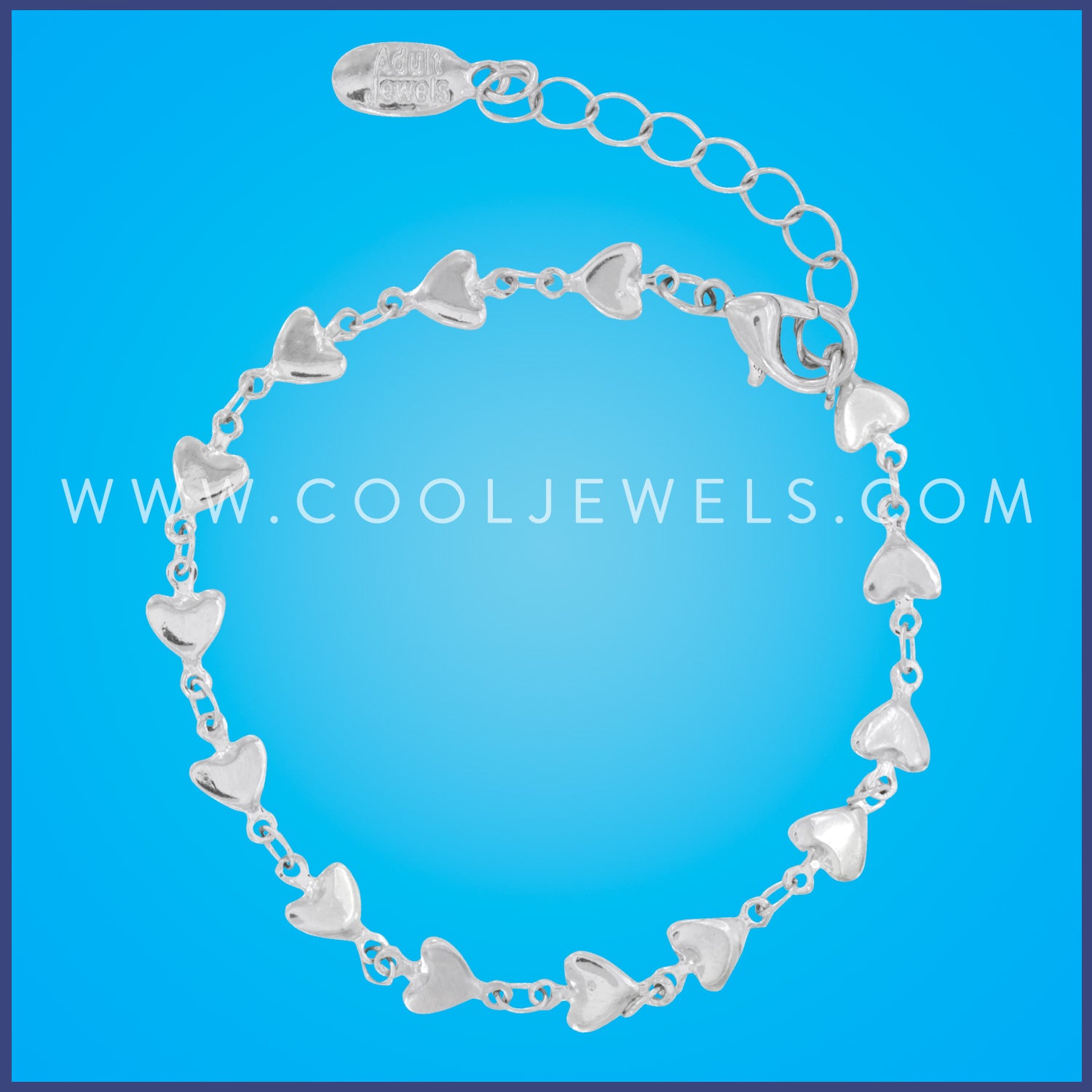 SILVER CHAIN BRACELET WITH HEARTS