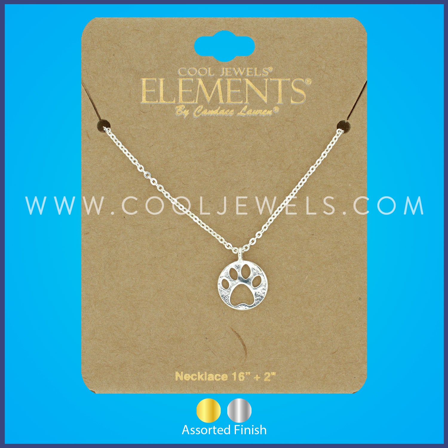 NECKLACE WITH BEAR PAW PENDANT CARDED - ASSORTED