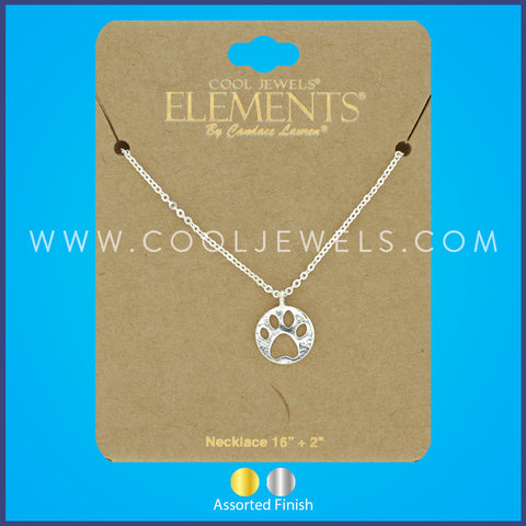NECKLACE WITH BEAR PAW PENDANT CARDED - ASSORTED