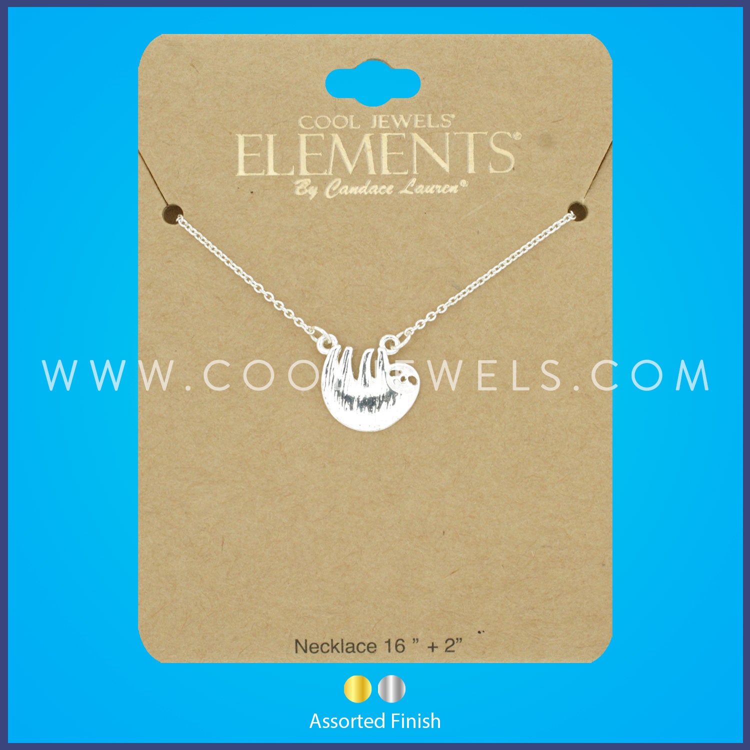 LINK CHAIN NECKLACE WITH SLOTH PENDANT - CARDED