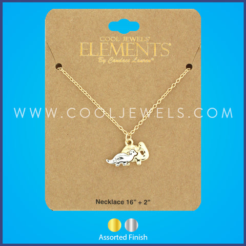 LINK CHAIN NECKLACE WITH DINO & BABY DINO PENDANT ASSORTED - CARDED