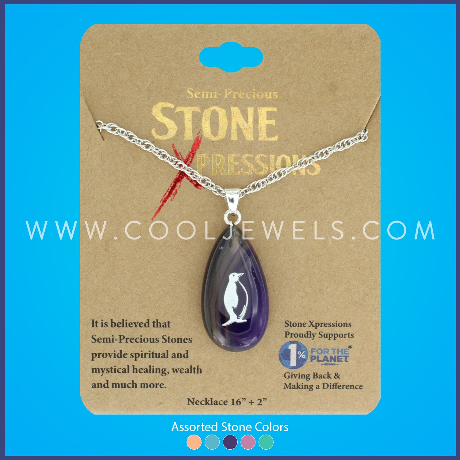 Assorted Cool Jewels® Elements® by Candace Lauren® Penguin Genuine Stone  Necklaces