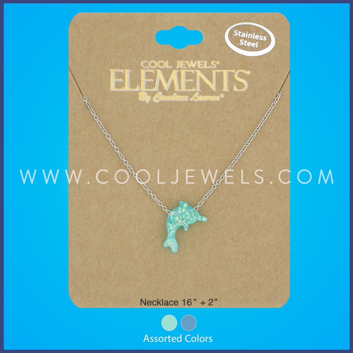 Assorted Cool Jewels® Elements® by Candace Lauren® Imitation Opal Dolphin Silver Necklaces