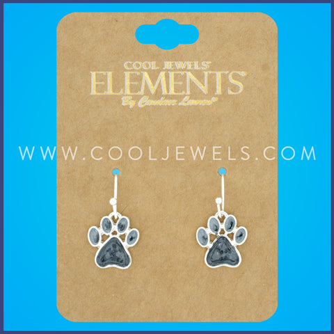 SILVER FISH HOOK EARRING WITH PAWS - CARDED